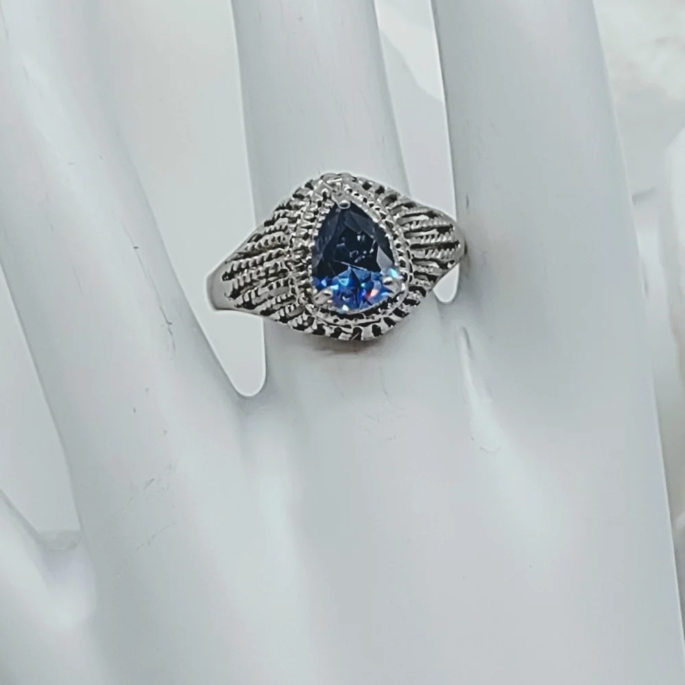 Sterling Silver Rainbow CZ Ring - Picture 6 of 7